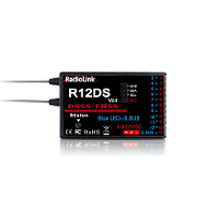 Radiolink R12DS V2.0 2.4GHz 12CH DSSS FHSS ontvanger voor AT9/AT9S/AT9S PRO/AT10/AT10II radiozenders