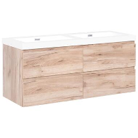 RANCO   Wandgemonteerde dubbele wastafelkast   Lichtbruin   MDF