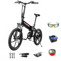 [EU DIRECT] RANDRIT YA20 Zwart 48V 12.5AH 500W 20*1.95 Inch Elektrische Fiets 40KM Bereik Max Belasting 155KG