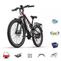 [EU DIRECT] RANDRIT YG90B Zwart 48V 17AH 1000W 27.5*2.4 Inch Elektrische Fiets 80 90KM Actieradius Max Laadgewicht 120KG