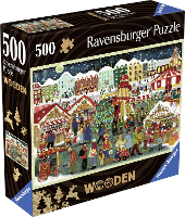 Ravensburger 12001539 RAVENSBURGER   Wooden Puzzle   Weihnachtsmarkt 500 Teile Aantal puzzelstukjes: 500