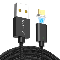 RAXFLY 2.4A Magnetic Micro USB Charging Data Phone Cable 1M For Xiaomi Redmi 5 Plus Note 4 Note 5 S7