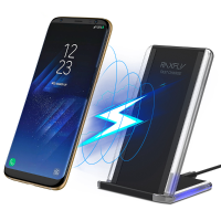 RAXFLY LED Qi Wireless Charger Phone Holder With QC2.0/3.0 For iPhone X 8Plus Samsung S8 Note 8