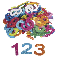 Foam Cijfers   100x   glitter   zelfklevend   knutselmateriaal