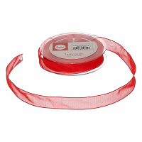 Rayher Hobby decoratie organza sierlint   1x   rood   1,5 cm/15 mm x 10 meter   Cadeaulint