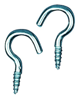 Rayher hobby gebogen schroefhaken   24x stuks   verzinkt   20 mm   ophanghaakjes