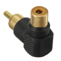 Rca Male To Female M/f Audio Video Av Gold Adapter Plug Right Angle