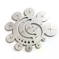 Rαdius Gauge 11 in 1 Multi Function Circle Template Ruler 304 Roestvrij Staal Center Finder 8 24mm Round Corner Arc Find