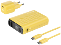 RealPower PB 10000 Power Pack Powerbank 10000 mAh Li ion USB, USB C Geel