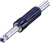 Rean AV NYS203 Jackplug 6,35 mm Stekker, recht Aantal polen: 2 Mono Zilver, Zwart 1 stuk(s)