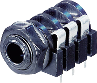 Rean AV NYS216 Jackplug 6,35 mm Bus, inbouw horizontaal Aantal polen: 3 Stereo Zwart 1 stuk(s)