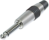 Rean AV NYS224C 6 Jackplug 6,35 mm Stekker, recht Aantal polen: 2 Mono Zilver, Blauw 1 stuk(s)