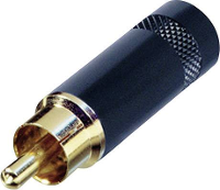Rean AV NYS352BG Cinch connector Stekker, recht Aantal polen: 2 Zwart 1 stuk(s)