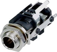 Rean AV RJ5VM S CON Jackplug 6,35 mm Bus, inbouw verticaal Aantal polen: 5 Stereo Zwart 1 stuk(s)