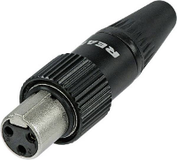 Rean AV RT3FCT B Miniatuur XLR connector Bus, recht Aantal polen: 3 Zwart 1 stuk(s)