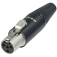 Rean AV RT4FC B Miniatuur XLR connector Bus, recht Aantal polen: 4 Zwart 1 stuk(s)