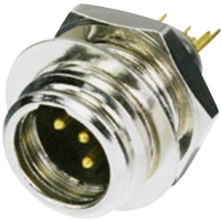 Rean AV RT4MP Miniatuur XLR connector Stekker, inbouw verticaal Aantal polen: 4 Zilver 1 stuk(s)