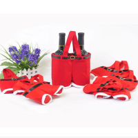 Red Nylon Santa Pants Candy Bags For Christmas Gift