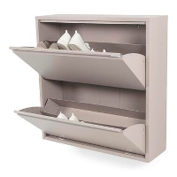 Redin Design Pippen industrieel schoenenkast 2 lade Taupe metaal 75x22,5x187