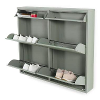 Redin Design Pippen industrieel schoenenkast 6 lade Groen metaal 98x15x86