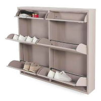 Redin Design Pippen industrieel schoenenkast 6 lade Taupe metaal 98x15x86