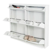 Redin Design Pippen industrieel schoenenkast 6 lade Wit metaal 98x15x86
