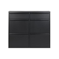 Redin Design Pippen industrieel schoenenkast 6 lade zwart   15x98x86 cm