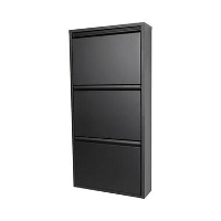 Redin Design Schoenenkast Pippen industrieel 3 lade zwart metaal 50x15x103cm