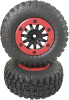 Reely 1:10 Short Course Complete wielen EX Block 11 spaaks Zwart rood 2 stuks