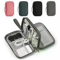 Reis draagbare digitale productopslagtas USB datakabelorganizer oordopjes laadbox tas dubbele laag handmatige datakabelo