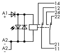 WAGO 789 312 Industrieel relais Nominale spanning: 24 V/DC Schakelstroom (max.): 8 A 2x wisselcontact 1 stuk(s)
