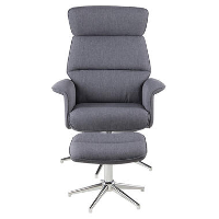 Relaxfauteuil Corsas   stof   donkergrijs (incl. Voetenbank)   Leen Bakker