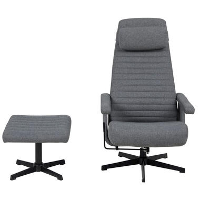 Relaxfauteuil Laugar (incl. Voetenbank)   stof   donkergrijs   Leen Bakker