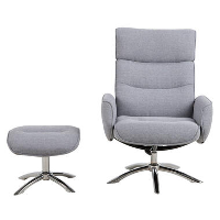 Relaxfauteuil Moland   stof   lichtgrijs (incl. Voetenbank)   Leen Bakker