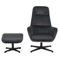 Relaxfauteuil Rafina   stof   donkergrijs   Leen Bakker