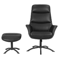 Relaxfauteuil Utena   lederlook   zwart   Leen Bakker
