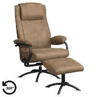 Relaxfauteuil Vincent incl. Hocker   taupe   Leen Bakker