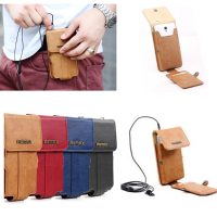 Remax Pedestrian Universal Hanging Leather Case Cover For Mobile Phone