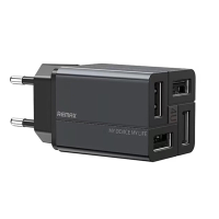 Remax USB oplader 3.4A voedingsadapter EU / VK stekkeradapter met 4 poorts USB voor telefoon Laptop RP U43