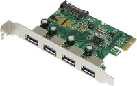 Renkforce 4 poorten USB 3.2 Gen 1 controllerkaart USB A PCIe