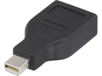 Renkforce RF 4174572 DisplayPort Adapter [1x Mini DisplayPort stekker   1x DisplayPort bus] Zwart Vergulde steekcontacten