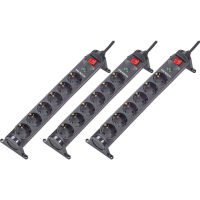 Renkforce RF 3187672 Overspanningsveilige stekkerdoos 6 voudig Zwart Randaarde stekker 3 stuk(s)