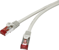 Renkforce RF 4724290 RJ45 Netwerkkabel, patchkabel CAT 6 S/FTP 0.25 M Grijs Snagless, Vergulde steekcontacten, Vlambestendig 1 stuk(s)