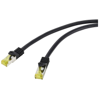 Renkforce RF 4995162 RJ45 Netwerkkabel, patchkabel CAT 6a (losse kabel CAT 7) S/FTP 3.00 M Zwart TPE mantel, Flexibel, Vlambestendig 1 stuk(s)