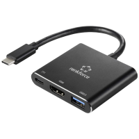 Renkforce RF 5133676 USB C / HDMI Adapter [1x USB C stekker   1x HDMI bus, USB C bus (Power Delivery), USB A] Zwart 20 cm