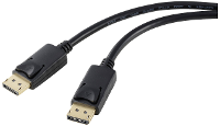 Renkforce RF 5245266 DisplayPort kabel DisplayPort Aansluitkabel DisplayPort stekker, DisplayPort stekker 1.00 M Zwart 4K UHD
