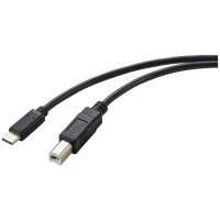 Renkforce RF 5720420 USB kabel USB 2.0 USB C stekker, USB B stekker 2.00 M Zwart Afscherming totaal