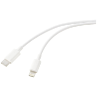 Renkforce RF 5724078 USB kabel USB 2.0 USB C stekker, Apple Lightning stekker 1.00 M Wit (bevroren)