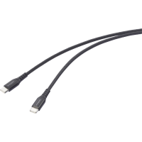 Renkforce RF 6872330 USB kabel USB 2.0 USB C stekker, USB C stekker 1.00 M Zwart Zeer flexibel, Extreem robuust gevlochten bescherming
