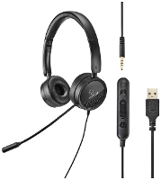 Renkforce RF HS 360 On Ear headset Kabel Stereo Zwart Volumeregeling, Microfoon uitschakelbaar (mute) Computer